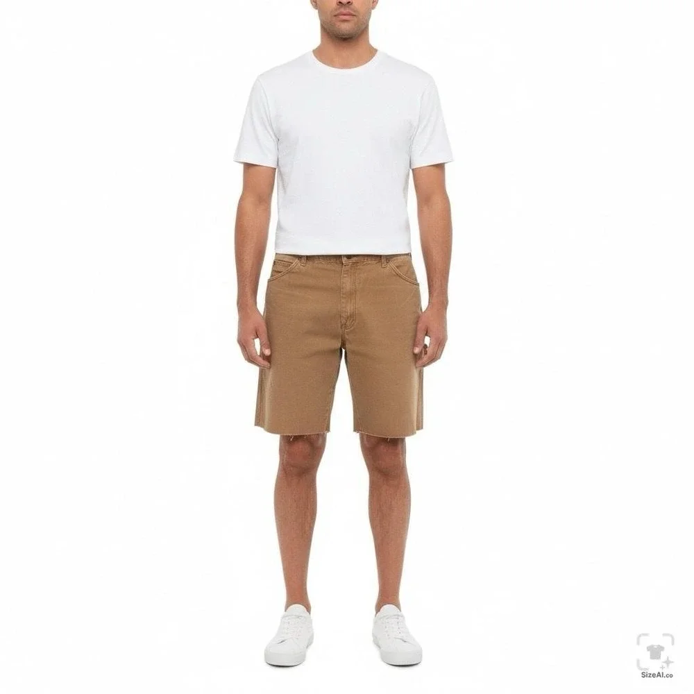 Dickies Shorts Mens 38 Brown Cargo Relaxed Fit Distressed Raw Hem Canvas